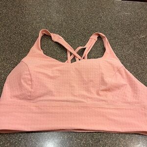 lululemon athletica Pink Sports Bra with Crisscross Straps and Seamless Design
